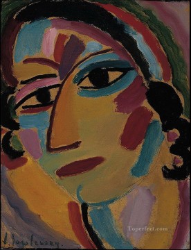 抽象的かつ装飾的 Painting - 神秘的な頭 1917 アレクセイ・フォン・ヤウレンスキー 表現主義